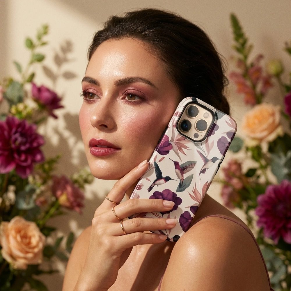 Odolný kryt na mobil Samsung Galaxy A27 5G - Mobiwear Elite Pro EB07E, kolibříci v květinách