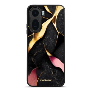 Lesklý kryt na mobil Xiaomi Redmi A7 Pro - Mobiwear Glossy G021G, černý a zlatavý mramor