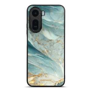 Lesklý kryt na mobil Xiaomi Redmi A7 Pro - Mobiwear Glossy G022G, zelenkavý a zlatavý mramor