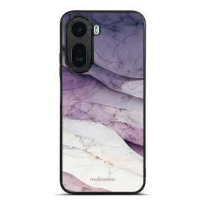 Lesklý kryt na mobil Xiaomi Redmi A7 Pro - Mobiwear Glossy G028G, bílý a fialový mramor