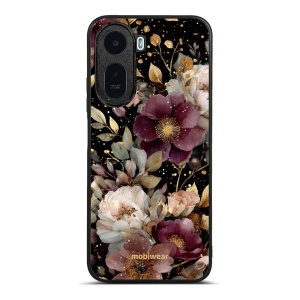 Lesklý kryt na mobil Xiaomi Redmi A7 Pro - Mobiwear Glossy G169G, zlatavé kvítky