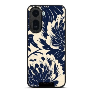 Lesklý kryt na mobil Xiaomi Redmi A7 Pro - Mobiwear Glossy GA40G, modré a béžové květy