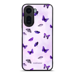 Lesklý kryt na mobil Xiaomi Redmi A7 Pro - Mobiwear Glossy GP77G, fialoví motýlci