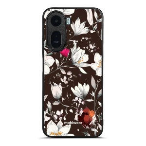 Lesklý kryt na mobil Xiaomi Redmi A7 Pro - Mobiwear Glossy GP72G, květy na hnědé