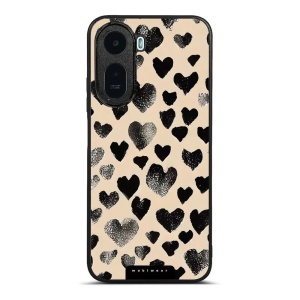 Lesklý kryt na mobil Xiaomi Redmi A7 Pro - Mobiwear Glossy GA51G, černá srdíčka