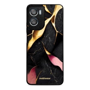 Lesklý kryt na mobil Motorola Moto G06 Power - Mobiwear Glossy G021G, černý a zlatavý mramor