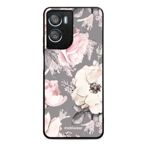 Lesklý kryt na mobil Motorola Moto G06 Power - Mobiwear Glossy G034G, květy na šedém pozadí