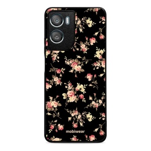 Lesklý kryt na mobil Motorola Moto G06 Power - Mobiwear Glossy G039G, květy na černé
