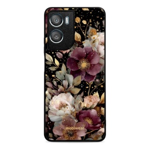 Lesklý kryt na mobil Motorola Moto G06 Power - Mobiwear Glossy G169G, zlatavé kvítky