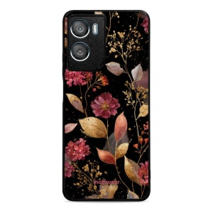 Lesklý kryt na mobil Motorola Moto G06 Power - Mobiwear Glossy G171G, zlatavé lístky a květy
