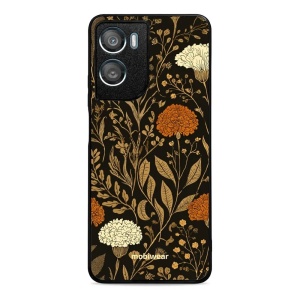 Lesklý kryt na mobil Motorola Moto G06 Power - Mobiwear Glossy G174G, béžová a oranžová kvítka