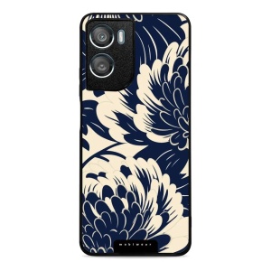 Lesklý kryt na mobil Motorola Moto G06 Power - Mobiwear Glossy GA40G, modré a béžové květy