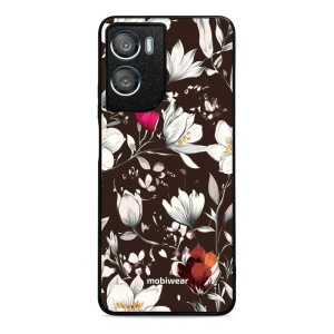 Lesklý kryt na mobil Motorola Moto G06 Power - Mobiwear Glossy GP72G, květy na hnědé