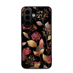 Lesklý kryt na mobil Samsung Galaxy A27 5G - Mobiwear Glossy G171G, zlatavé lístky a květy