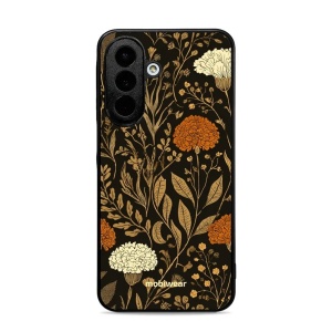 Lesklý kryt na mobil Samsung Galaxy A27 5G - Mobiwear Glossy G174G, béžová a oranžová kvítka