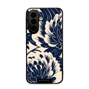 Lesklý kryt na mobil Samsung Galaxy A27 5G - Mobiwear Glossy GA40G, modré a béžové květy