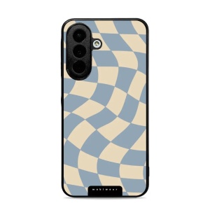 Lesklý kryt na mobil Samsung Galaxy A27 5G - Mobiwear Glossy GA59G, modrá a béžová šachovnice