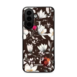 Lesklý kryt na mobil Samsung Galaxy A27 5G - Mobiwear Glossy GP72G, květy na hnědé
