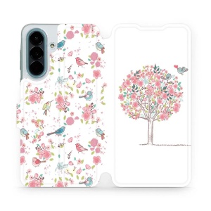 Flip pouzdro na mobil Samsung Galaxy A27 5G - Mobiwear M120S, strom a ptáčci