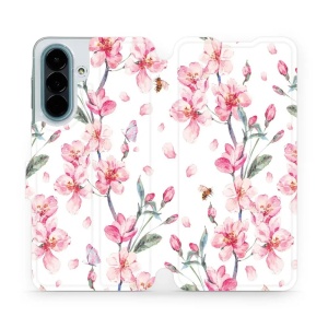 Flip pouzdro na mobil Samsung Galaxy A27 5G - Mobiwear M124S, růžové květy