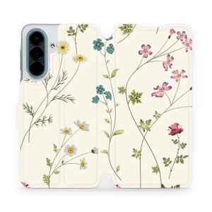 Flip pouzdro na mobil Samsung Galaxy A27 5G - Mobiwear MD03S, tenké rostlinky s květy