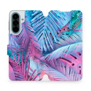 Flip pouzdro na mobil Samsung Galaxy A27 5G - Mobiwear MG10S, fialové a modré listy
