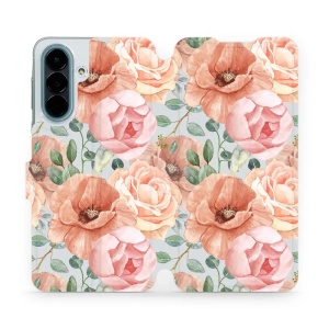 Flip pouzdro na mobil Samsung Galaxy A27 5G - Mobiwear MP02S, pastelové květy