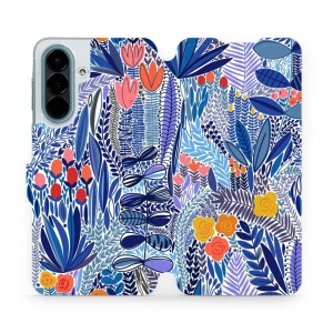 Flip pouzdro na mobil Samsung Galaxy A27 5G - Mobiwear MP03P, modrá květena