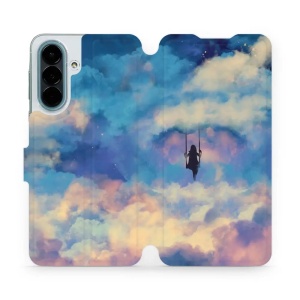 Flip pouzdro na mobil Samsung Galaxy A27 5G - Mobiwear MR09S, dívka na houpačce v oblacích