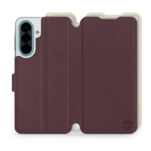 Flip pouzdro Mobiwear Semiš na mobil Samsung Galaxy A27 5G - cihlové & béžové