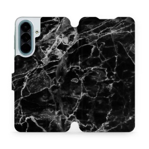 Flip pouzdro na mobil Samsung Galaxy A27 5G - Mobiwear V056P, černý mramor