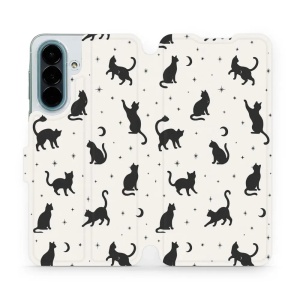 Flip pouzdro na mobil Samsung Galaxy A27 5G - Mobiwear V162S, noční kočičky