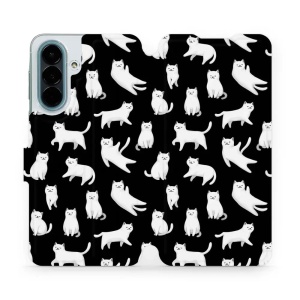 Flip pouzdro na mobil Samsung Galaxy A27 5G - Mobiwear V163S, bílé kočičky