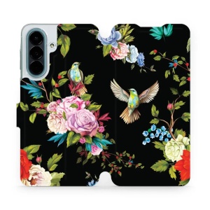 Flip pouzdro na mobil Samsung Galaxy A27 5G - Mobiwear VD09S, ptáčci a květy