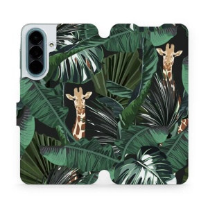 Flip pouzdro na mobil Samsung Galaxy A27 5G - Mobiwear VP06P, žirafky