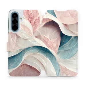 Flip pouzdro na mobil Samsung Galaxy A27 5G - Mobiwear VP33S, růžový a zelenkavý mramor