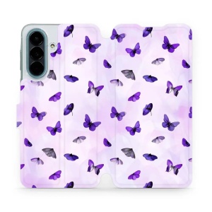 Flip pouzdro na mobil Samsung Galaxy A27 5G - Mobiwear VP76S, fialoví motýlci