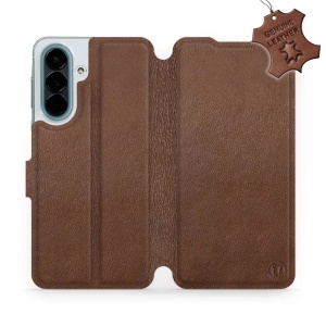 Kožené flip pouzdro na mobil Samsung Galaxy A27 5G - Mobiwear - hnědé