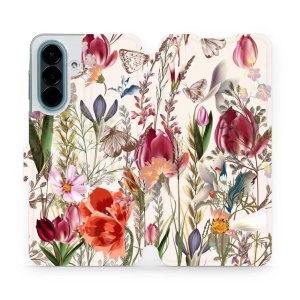 Flip pouzdro na mobil Samsung Galaxy A27 5G - Mobiwear MP01S, rozkvetlá louka