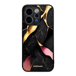 Lesklý kryt na mobil Vivo V70 5G - Mobiwear Glossy G021G, černý a zlatavý mramor
