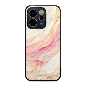 Lesklý kryt na mobil Vivo V70 5G - Mobiwear Glossy G027G, růžový a zlatavý mramor