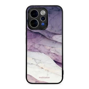 Lesklý kryt na mobil Vivo V70 5G - Mobiwear Glossy G028G, bílý a fialový mramor