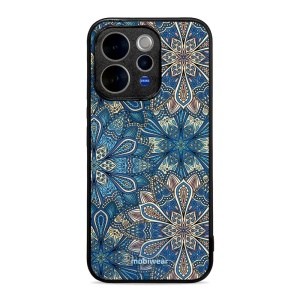 Lesklý kryt na mobil Vivo V70 5G - Mobiwear Glossy G038G, modré mandala květy