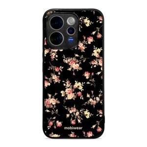Lesklý kryt na mobil Vivo V70 5G - Mobiwear Glossy G039G, květy na černé