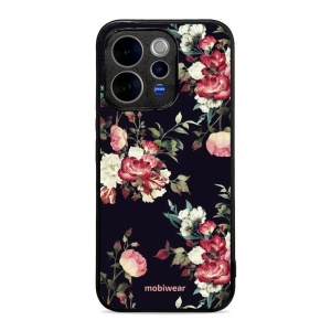 Lesklý kryt na mobil Vivo V70 5G - Mobiwear Glossy G040G, růže na černé