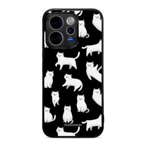 Lesklý kryt na mobil Vivo V70 5G - Mobiwear Glossy G163G, bílé kočky