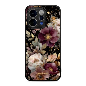 Lesklý kryt na mobil Vivo V70 5G - Mobiwear Glossy G169G, zlatavé kvítky
