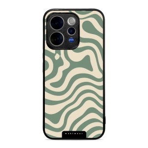 Lesklý kryt na mobil Vivo V70 5G - Mobiwear Glossy GA57G, zelené a béžové zkrouceniny