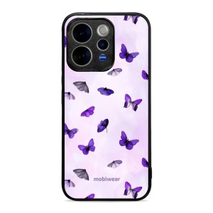 Lesklý kryt na mobil Vivo V70 5G - Mobiwear Glossy GP77G, fialoví motýlci