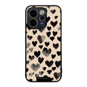 Lesklý kryt na mobil Vivo V70 5G - Mobiwear Glossy GA51G, černá srdíčka